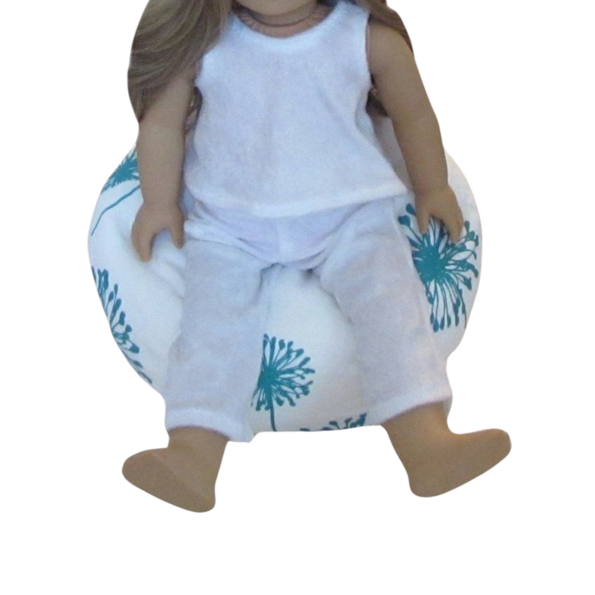 Turquoise Dandelion Doll Bean Bag Chair for 18-inch dolls