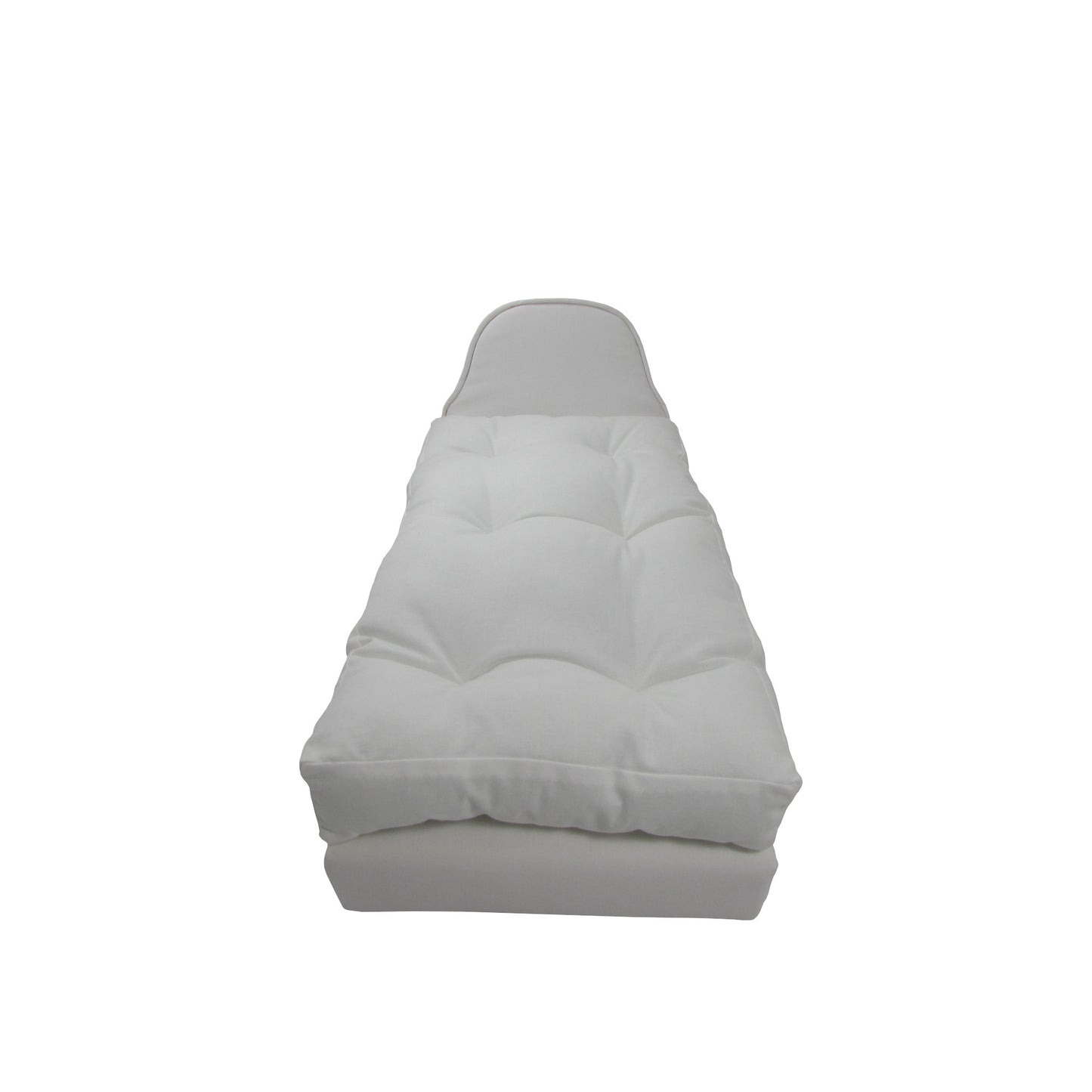 Upholstered White Doll Bed for 14 1/2 inch dolls Second view