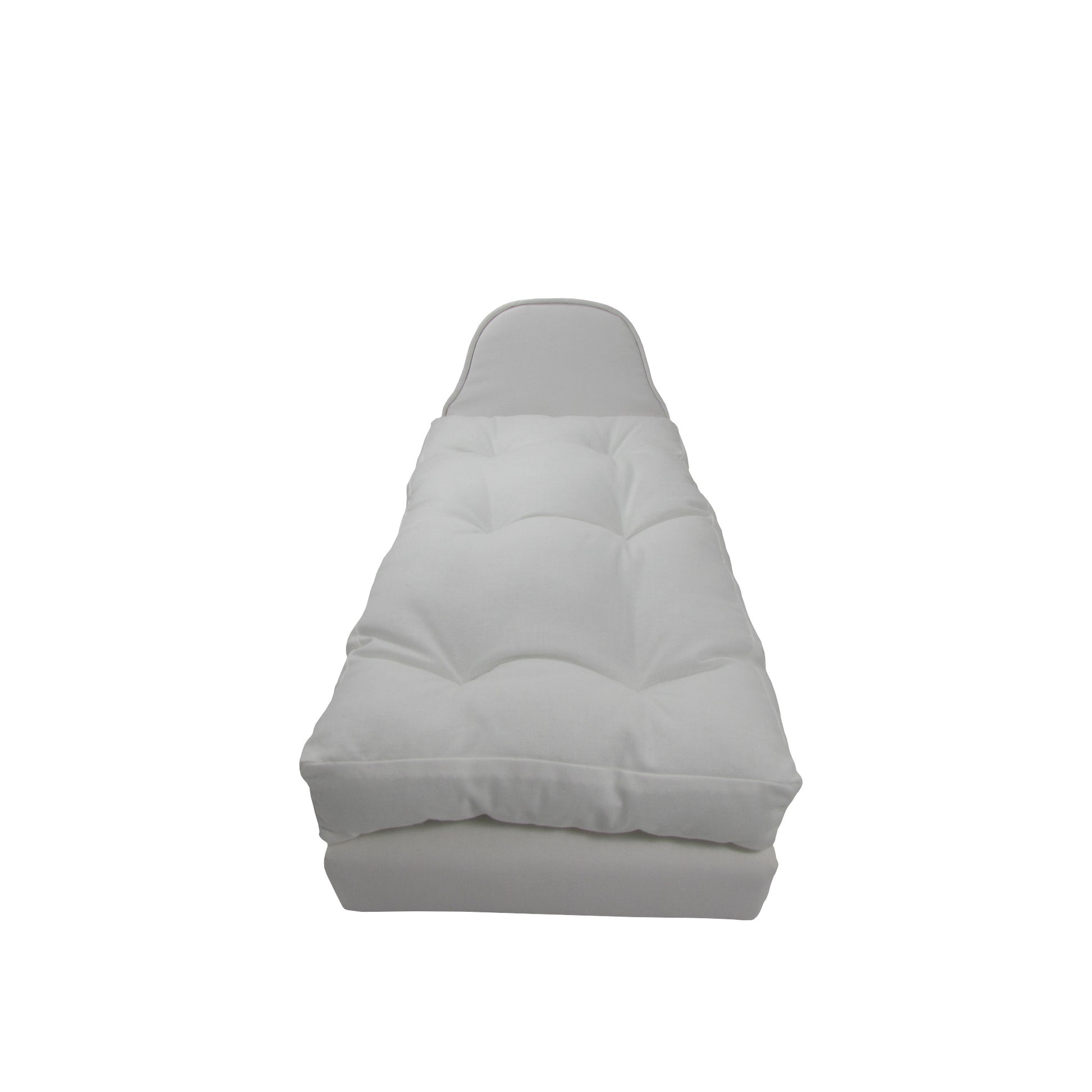 Upholstered White Doll Bed for 14 1/2 inch dolls Second view