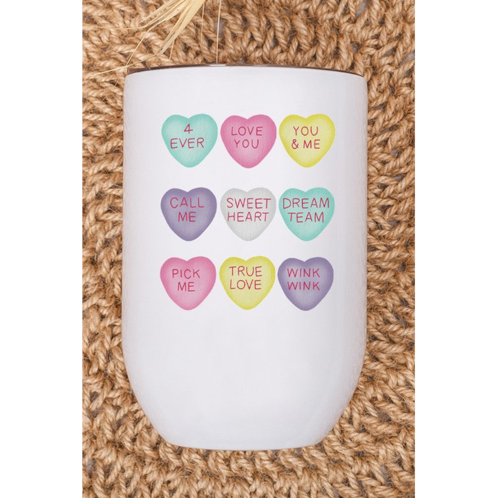 Valentine's Day Candy Hearts Wine Cup