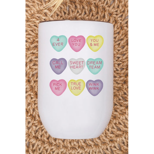 Valentine's Day Candy Hearts Wine Cup