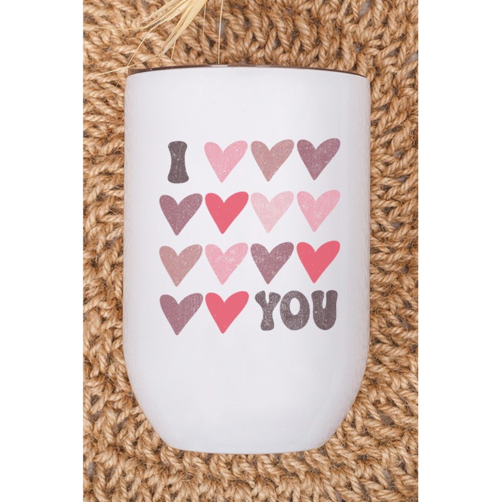 Valentine's Day I Heart You Block Wine Cup