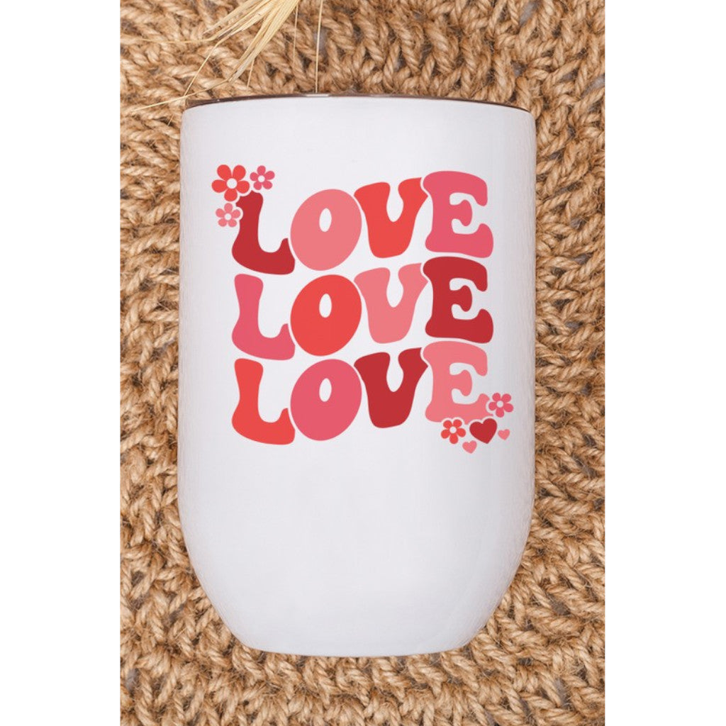 Valentine's Day Love Doodle Stack Wine Cup