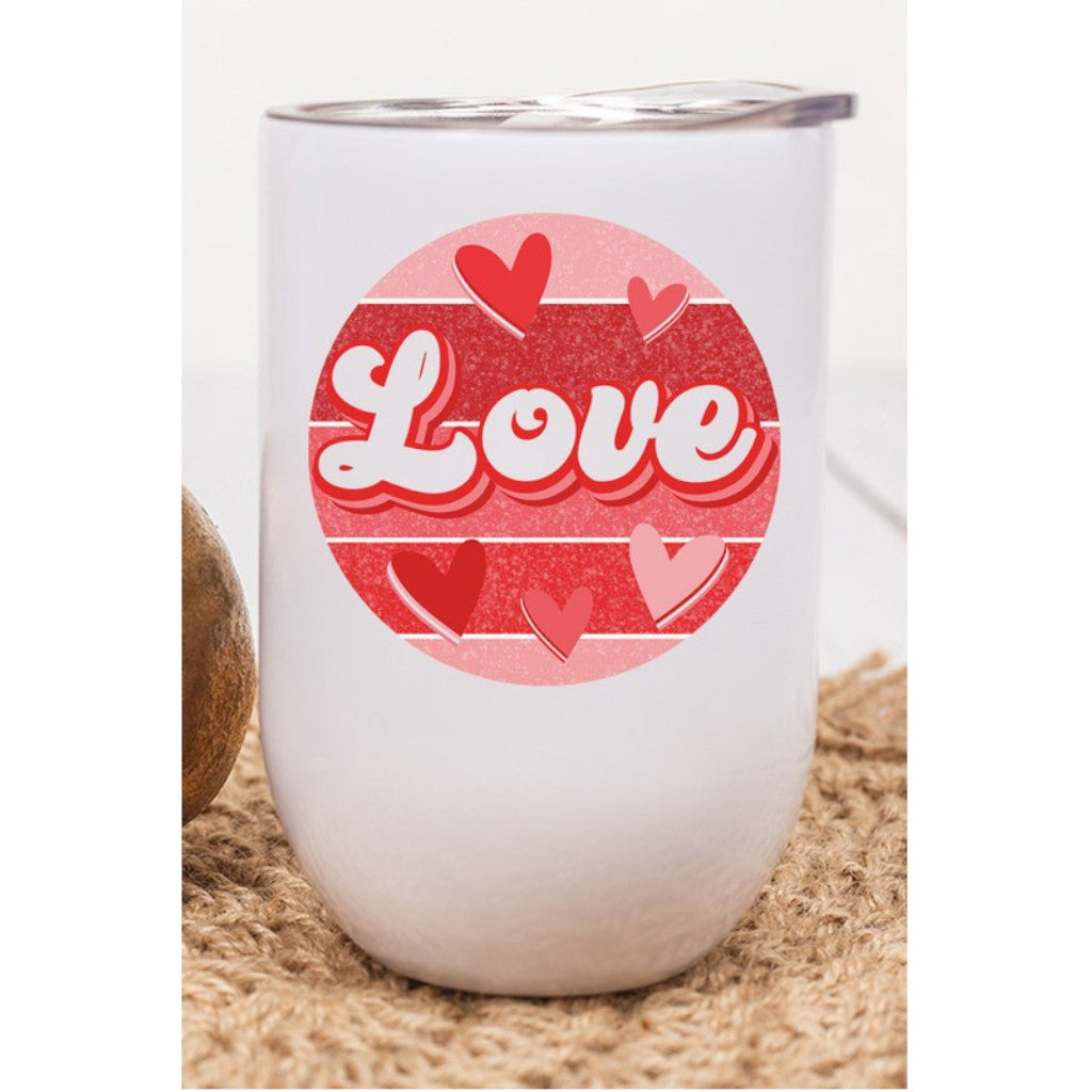 Valentine's Day Red Love Circle Wine Tumbler