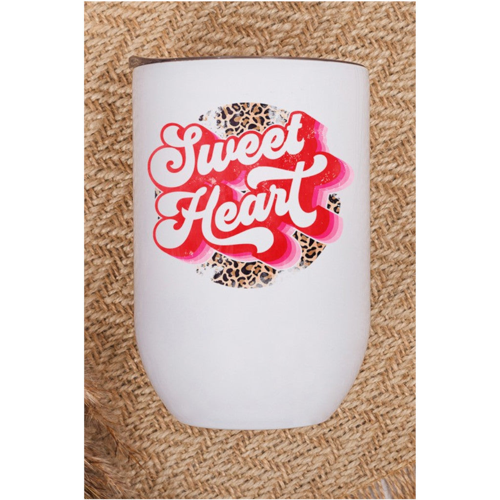 Valentine's Day Sweet Heart Leopard Wine Tumbler