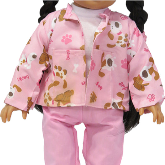 Veterinary Scrubs Outfit for 18-inch dolls with doll