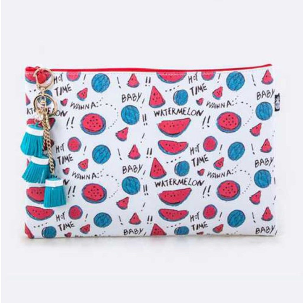 Watermelon Print Large Pouch Front view