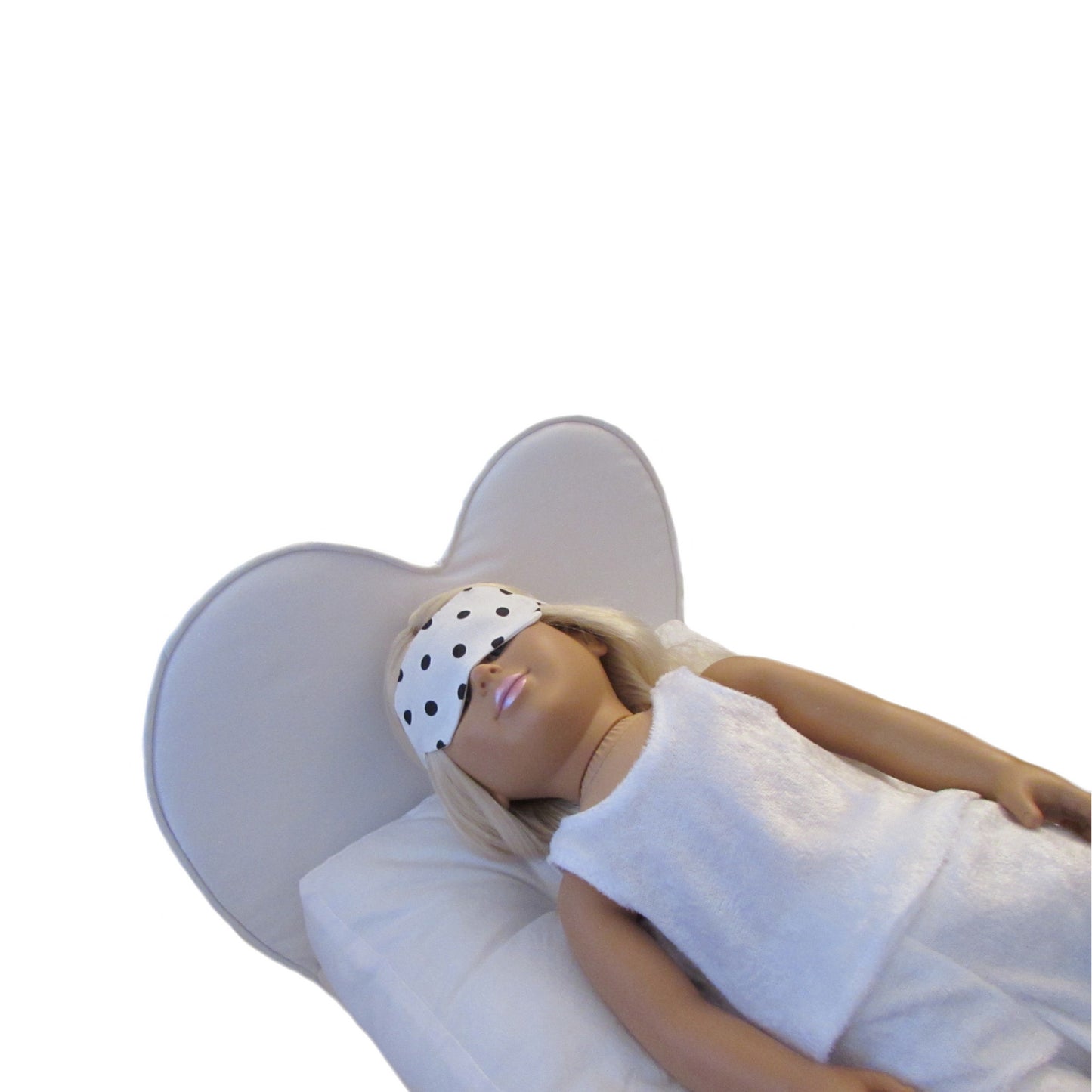 White Black Dots Doll Sleep Mask for 18-inch dolls