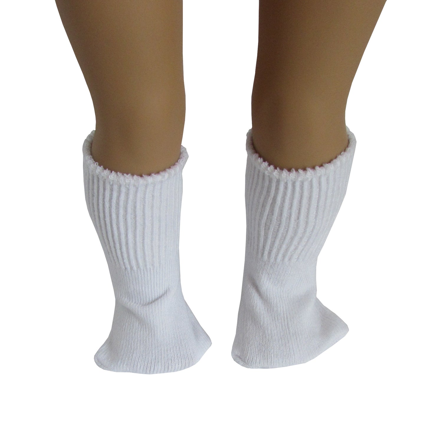 White Cotton Socks for 18-inch dolls with Doll