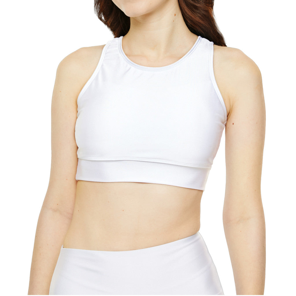 White Fully Lined, Padded Sports Bra