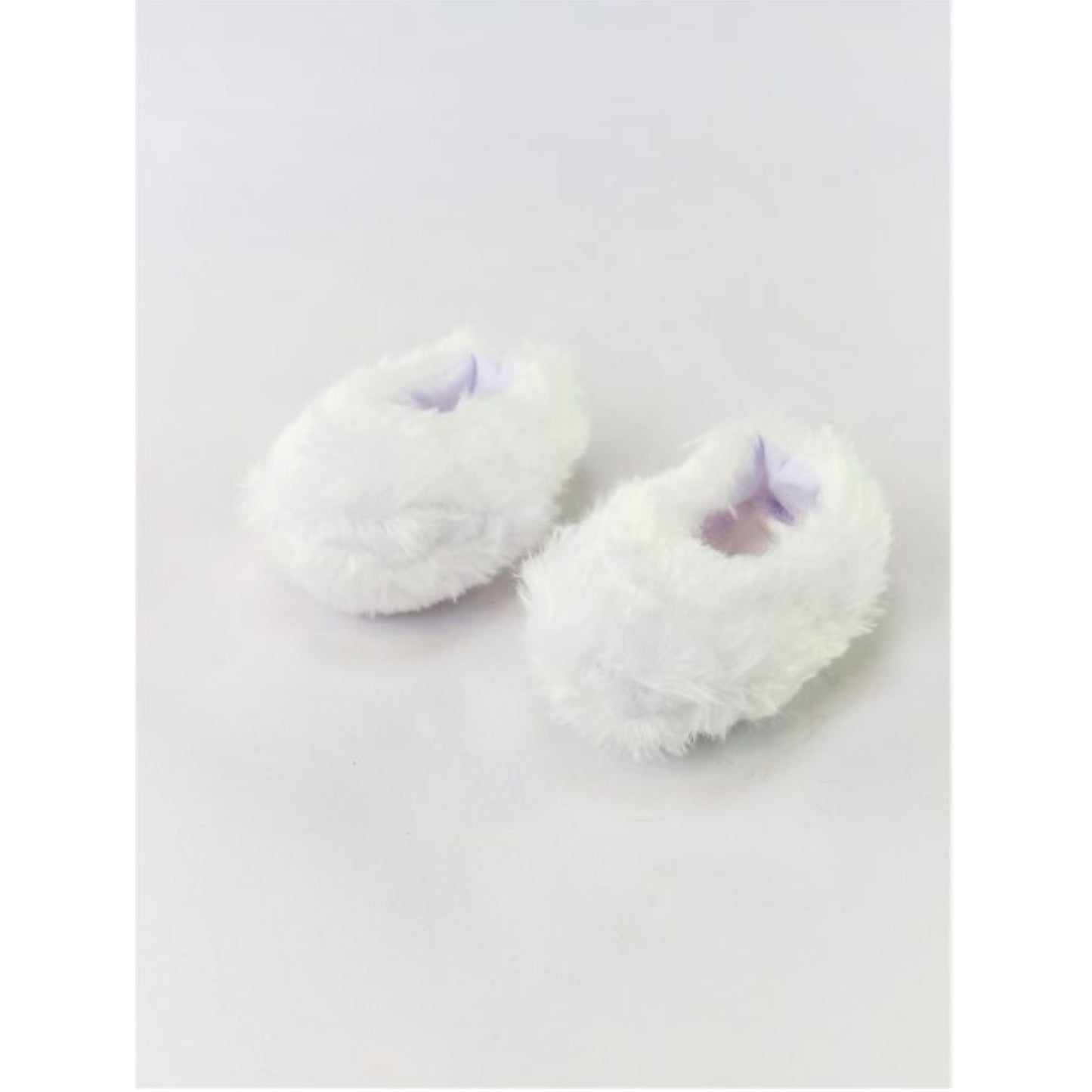White Fuzzy Slippers for 14 1/2-inch dolls