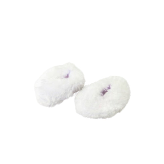 White Fuzzy Slippers for 18-inch dolls