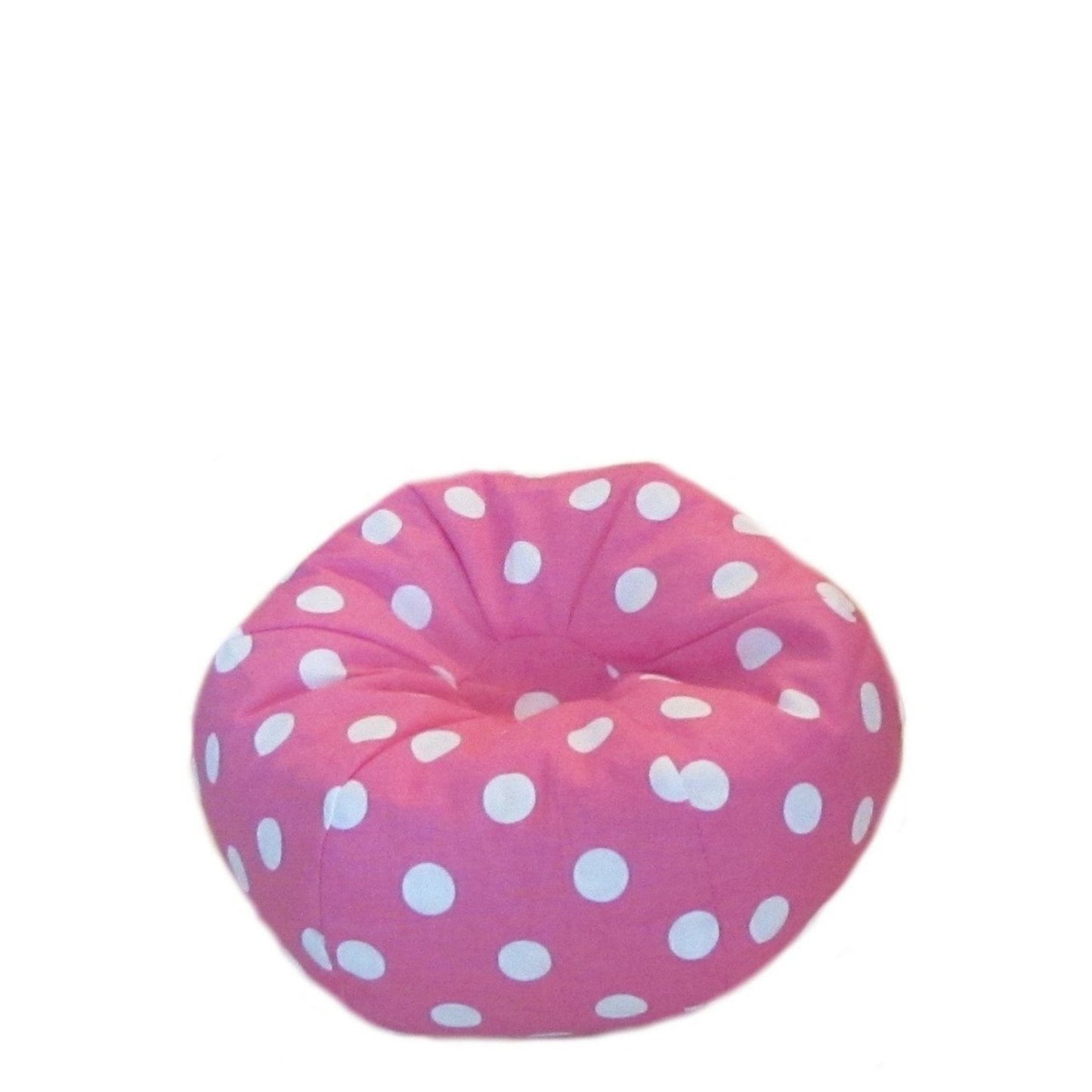 White Large Dots Pink Doll Bean Bag Chair for 18-inch dolls without doll