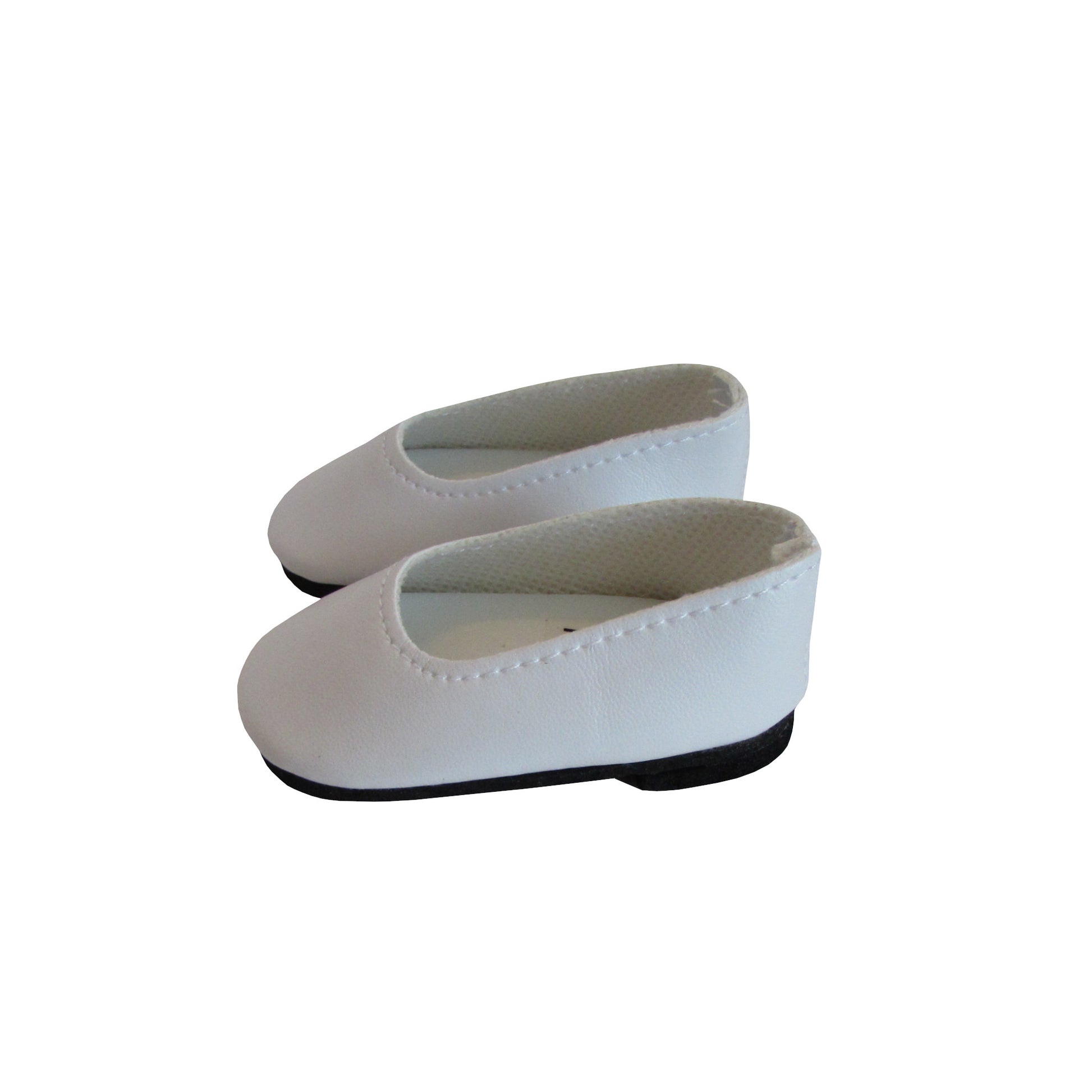 White Slip-on Dress Shoes for 18-inch dolls