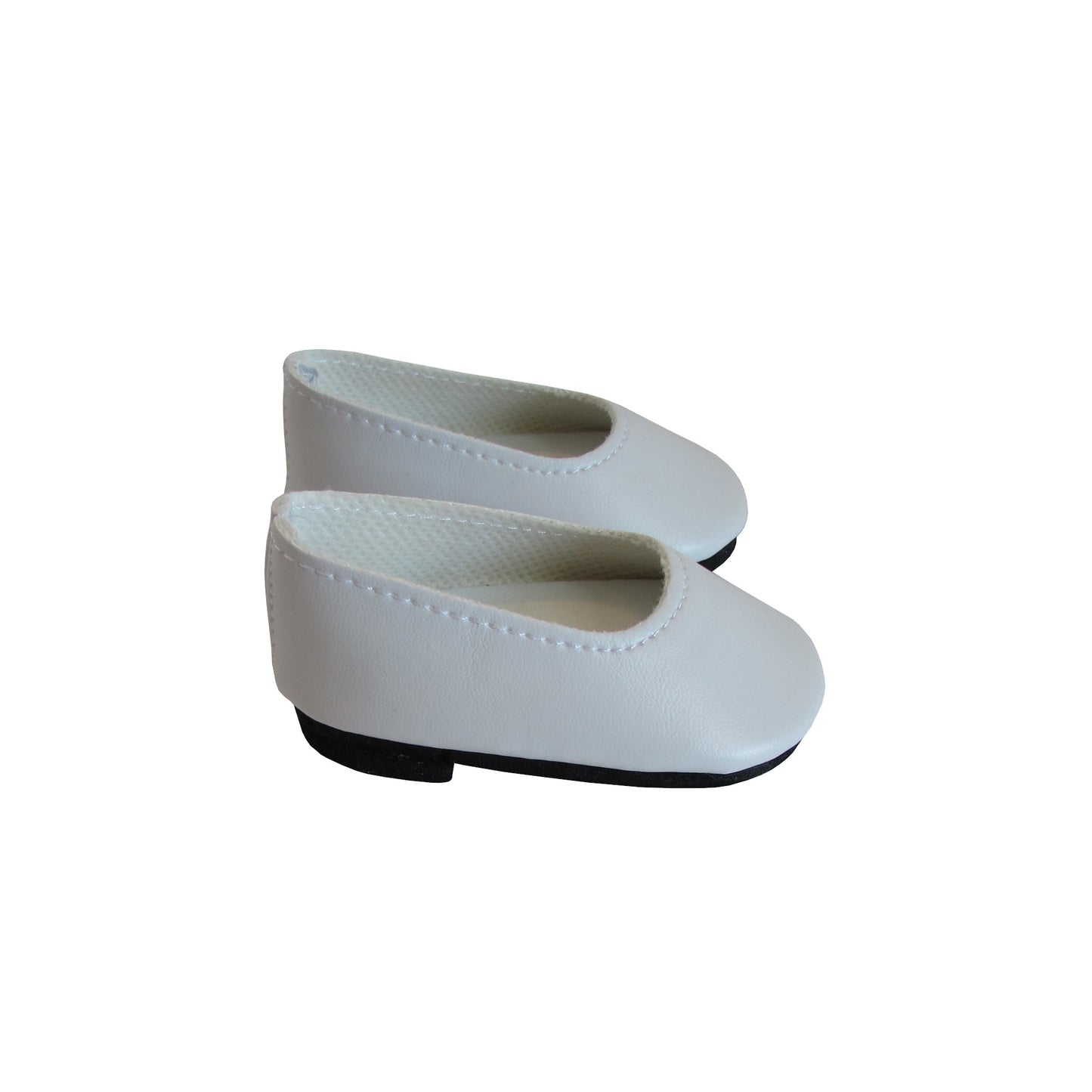 White Slip-on Dress Shoes for 18-inch dolls Right