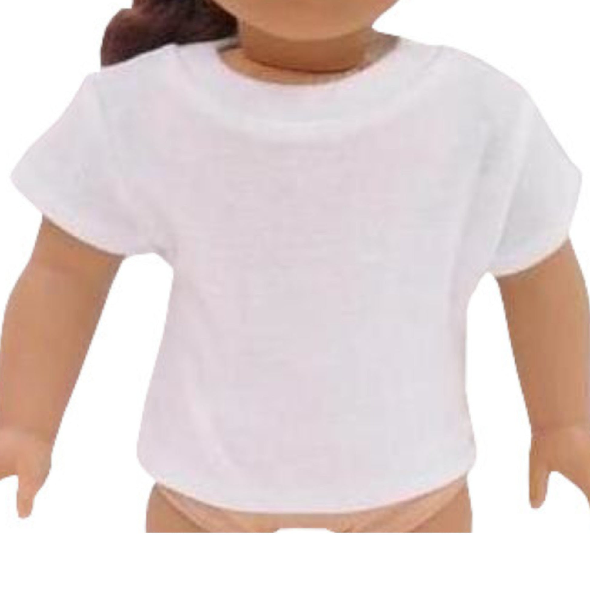 White T-Shirt for 18-inch dolls with doll
