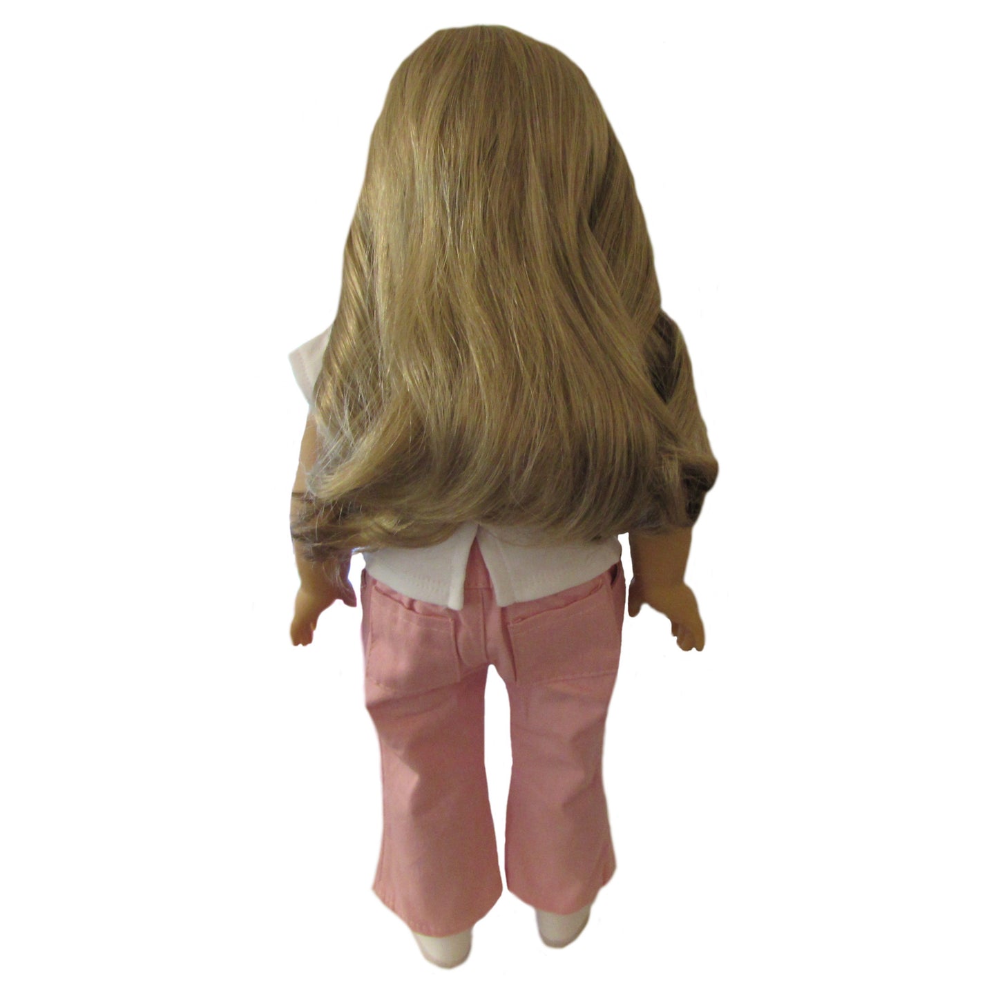 White Top and Pink Pants for 18-inch dolls with doll Back view