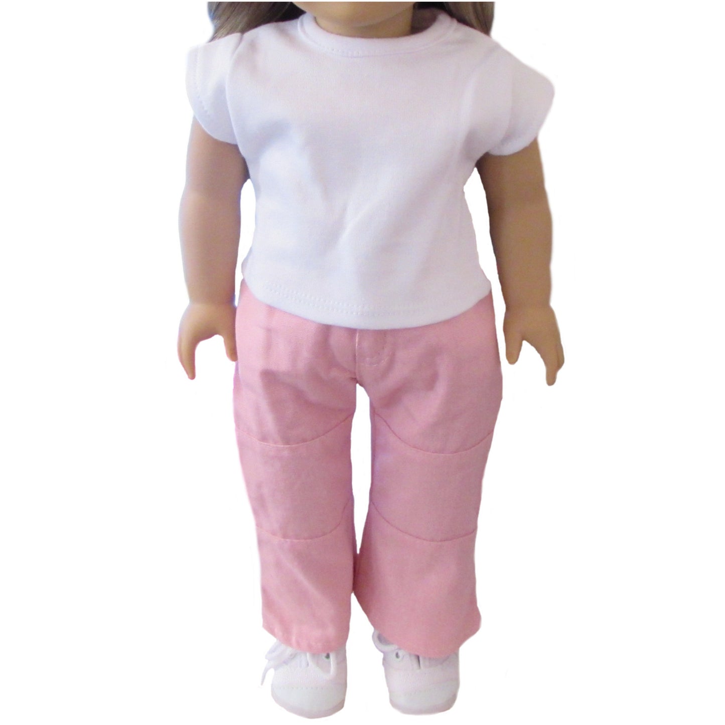 White Top and Pink Pants for 18-inch dolls with doll Front