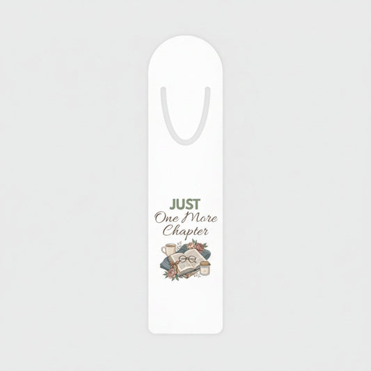 Bookmark — "Just One More Chapter" Floral Reading Metal Bookmark
