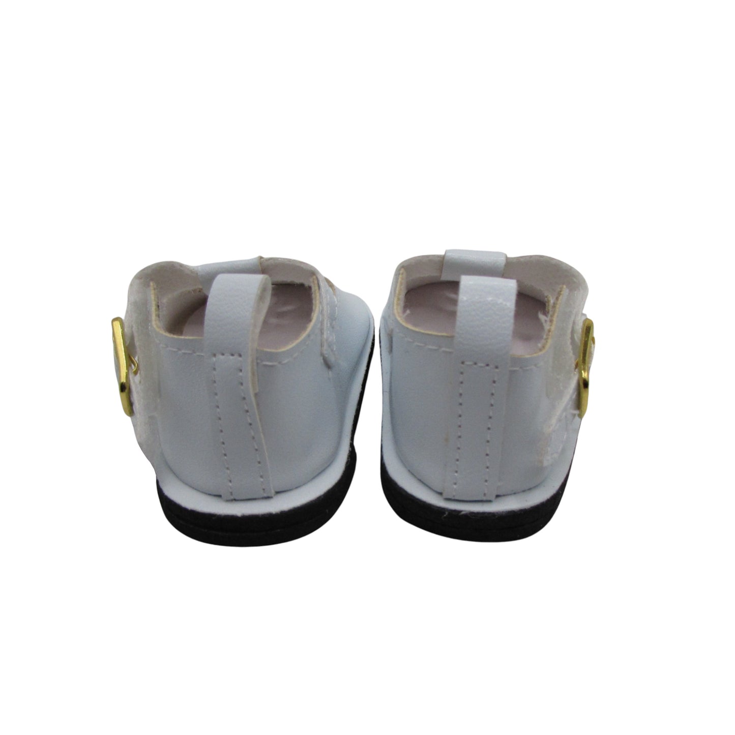White MJ Doll Shoes for 18-inch dolls Back view