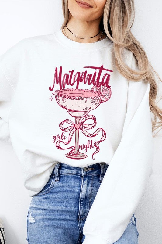 White Margarita Girls Night Graphic Sweatshirt