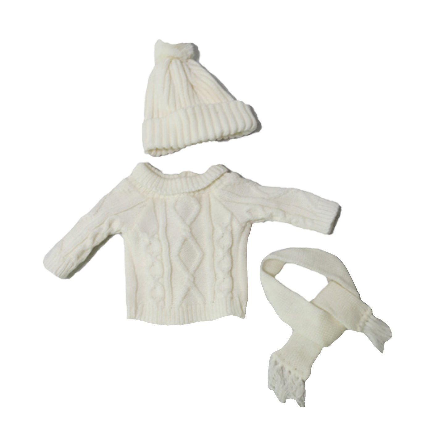 White Sweater Set for 18-inch dolls Flat