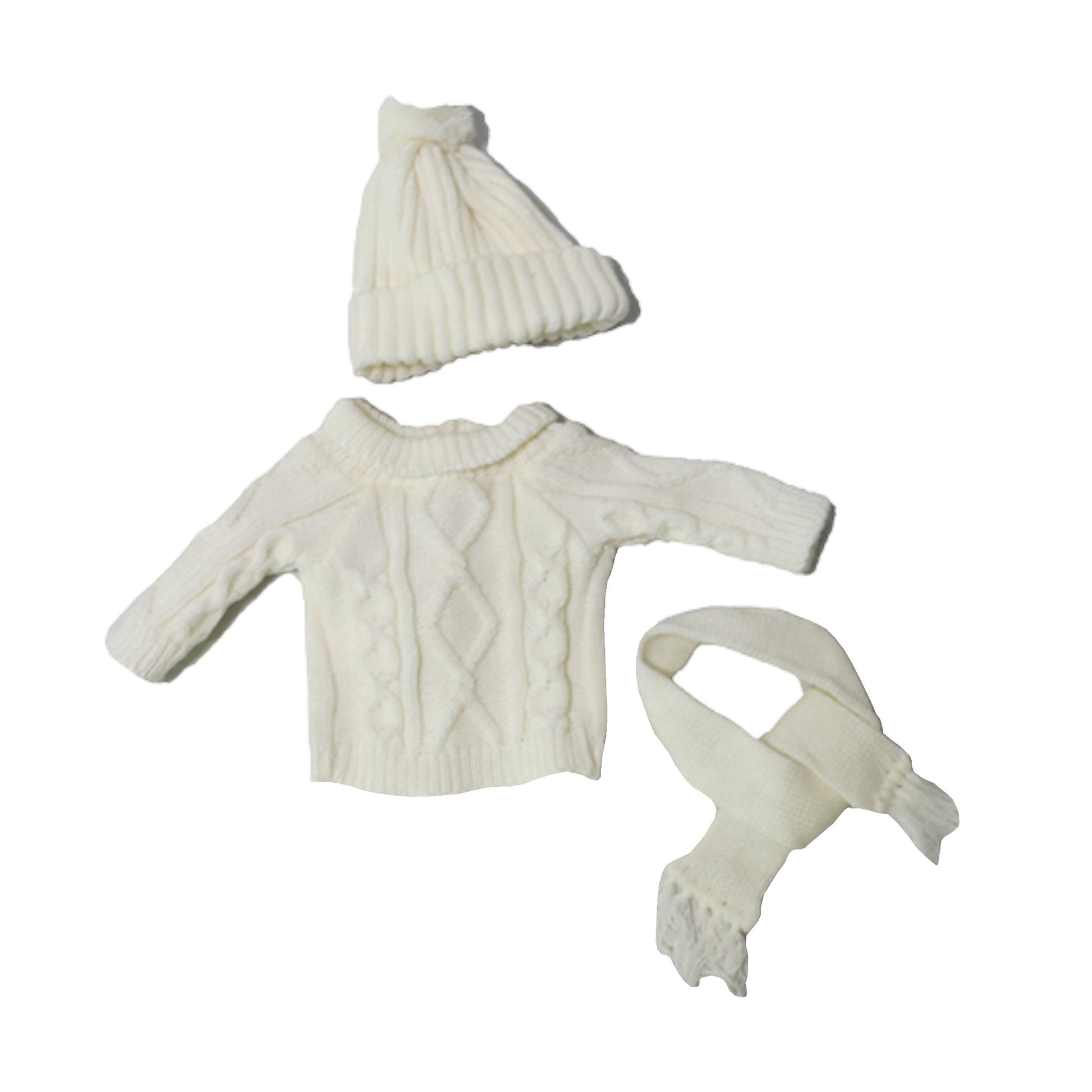 White Sweater Set for 18-inch dolls Flat