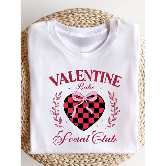 White Valentine Babe Social Club Graphic Tee