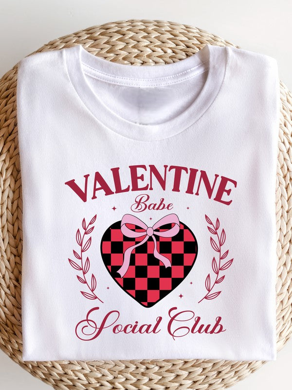 White Valentine Babe Social Club Graphic Tee Plus