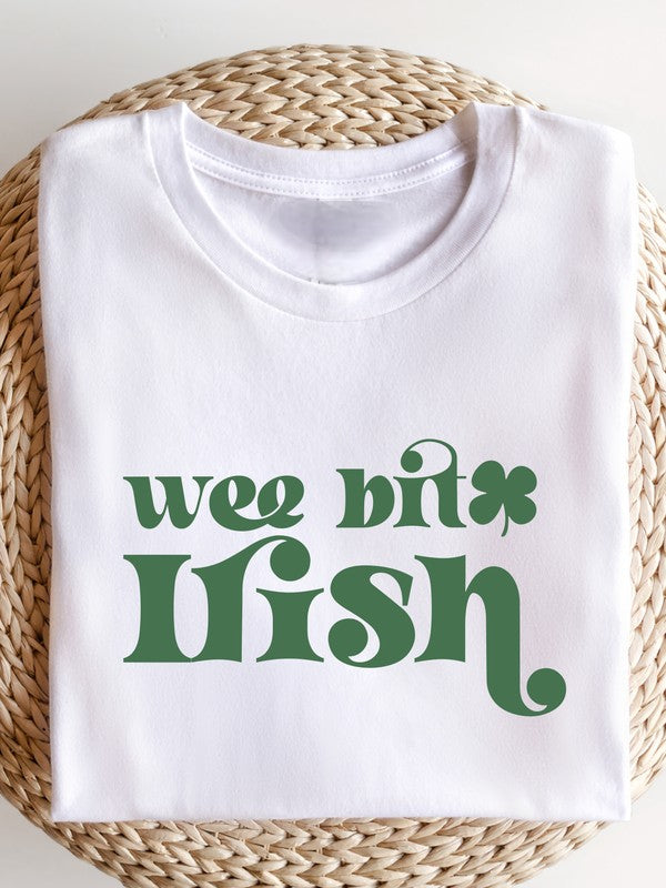 White Wee Bit Irish Graphic Crew Neck Tee