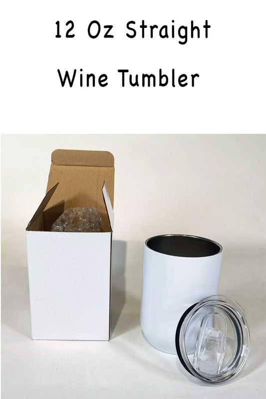 White Wine Tumbler, Lid, and Box