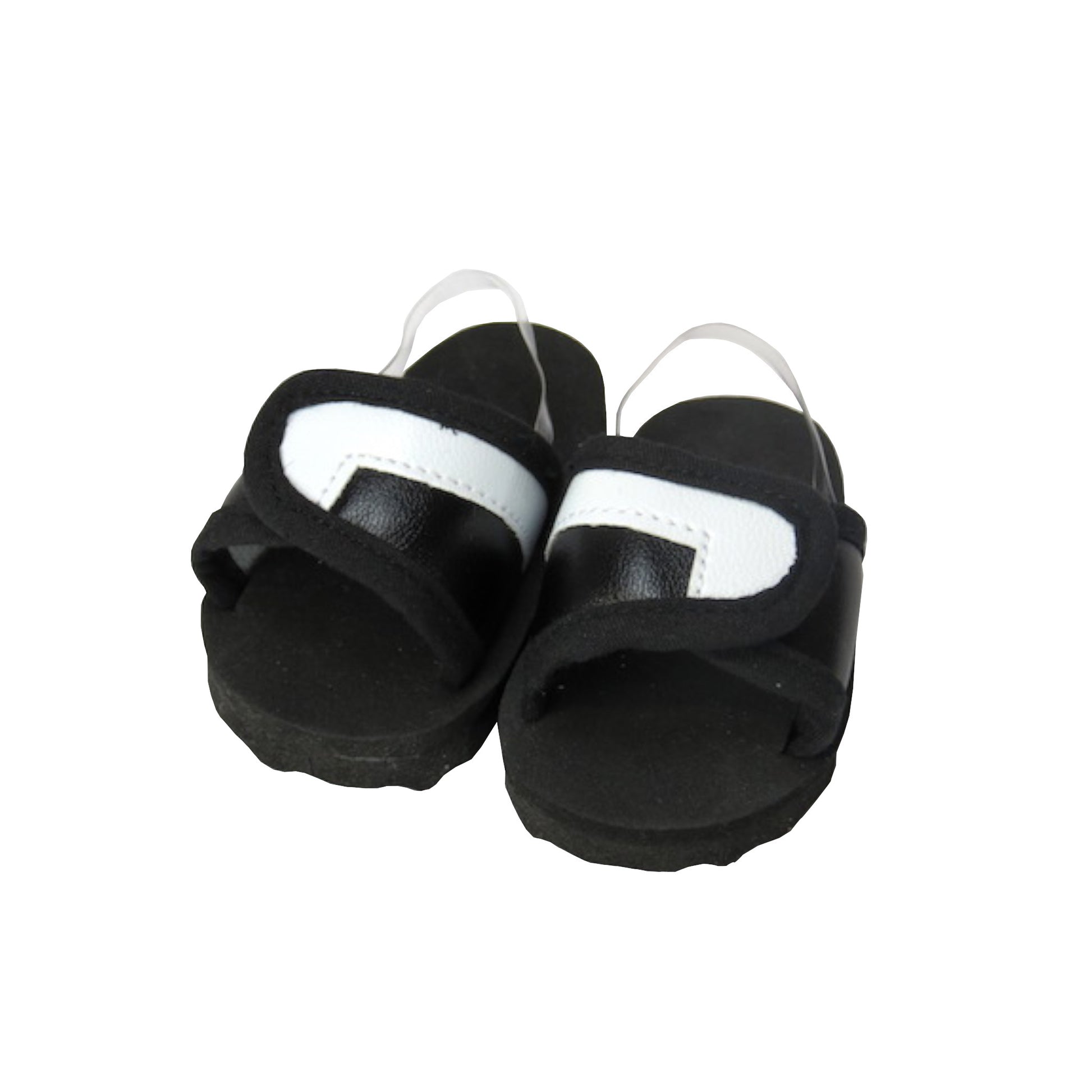 White and Black Slide Sandals for 18-inch dolls