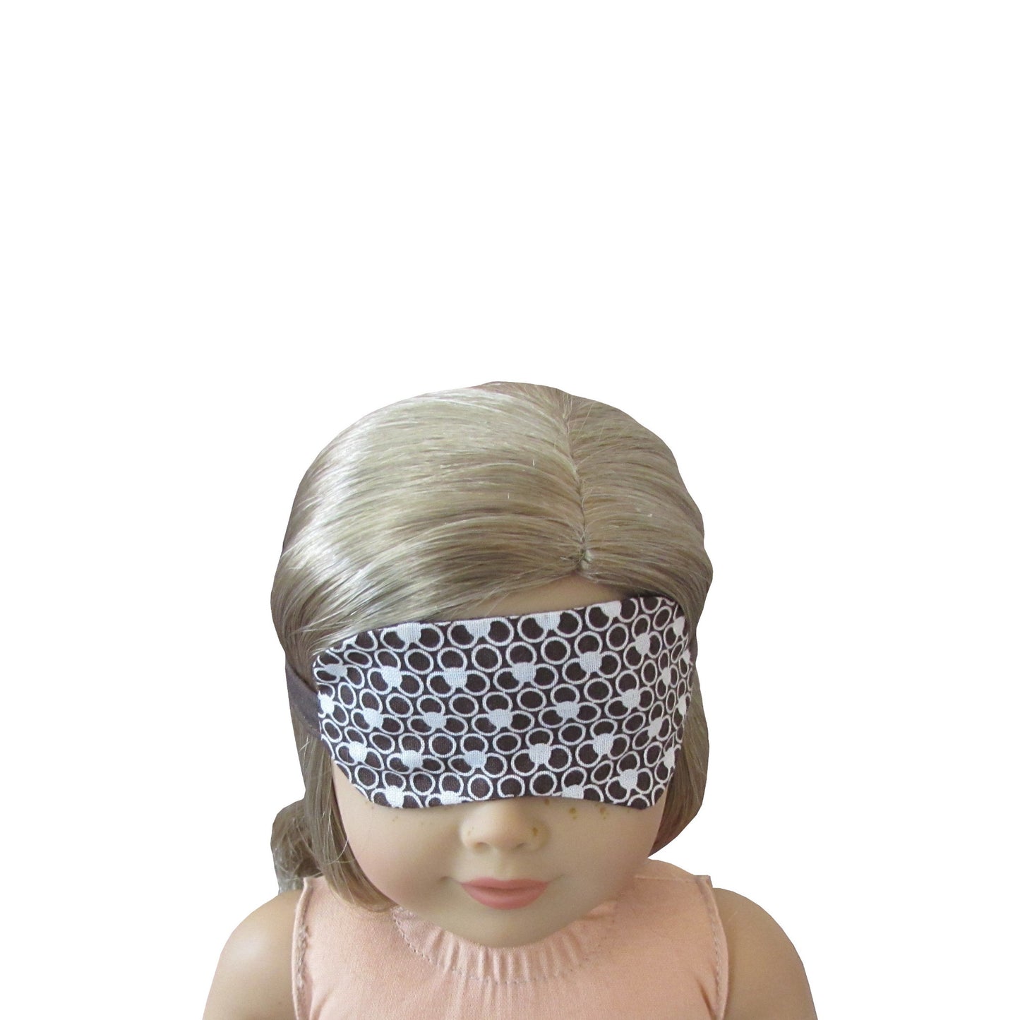White and Brown Print Doll Sleep Mask Doll for 18-inch dolls