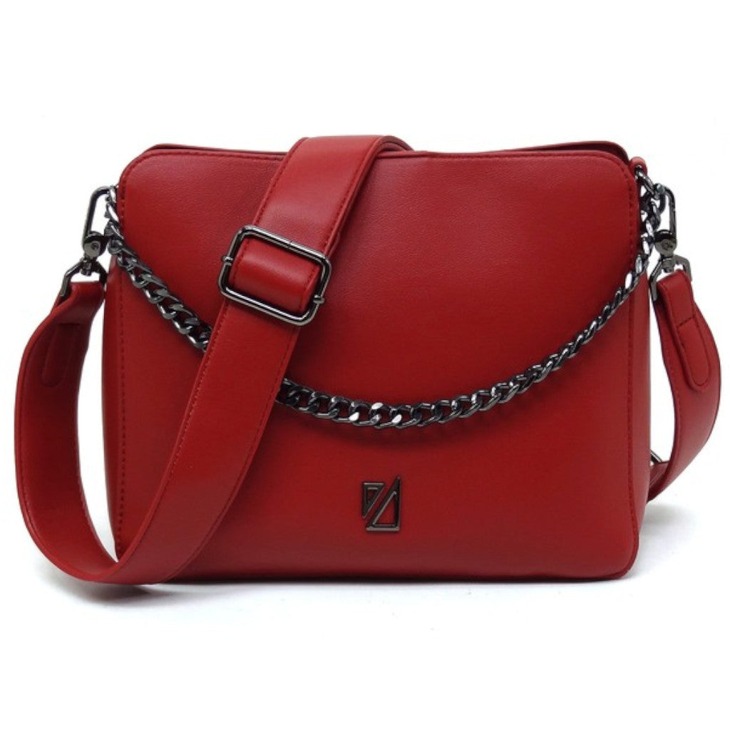 Wine IZA Co Chain Link Crossbody Bag