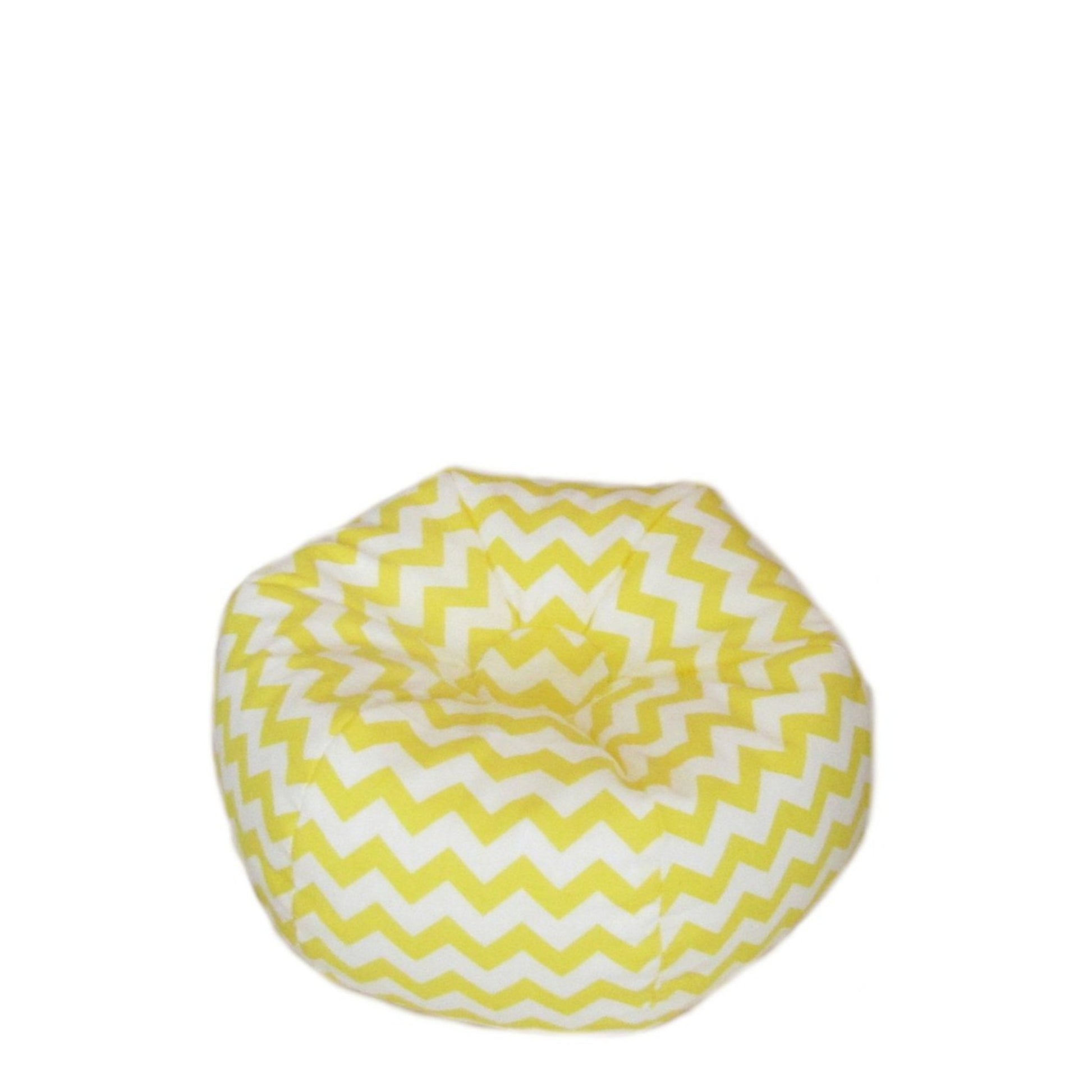 Yellow Chevron Doll Bean Bag Chair for 18-inch dolls without doll