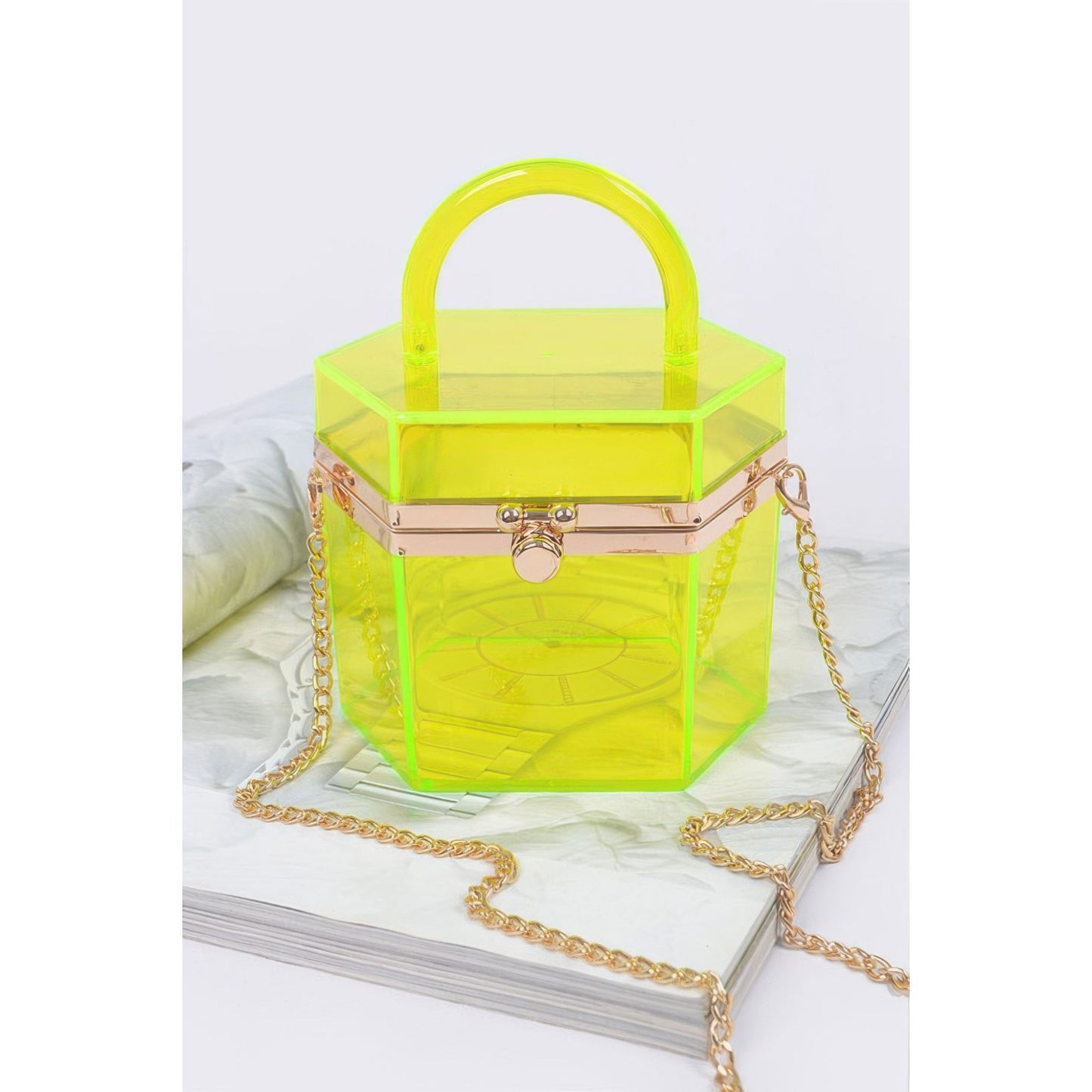 Plastic Hard Mini Clutch W/handle
