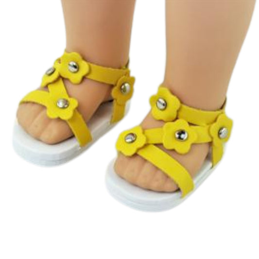 Yellow Sandals or 14 1/2-inch dolls with doll