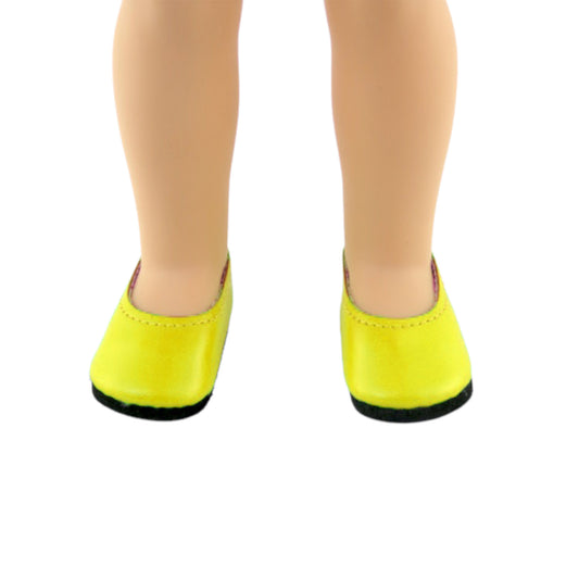 Yellow Slip On Shoes for 14 1/2-inch dolls with doll