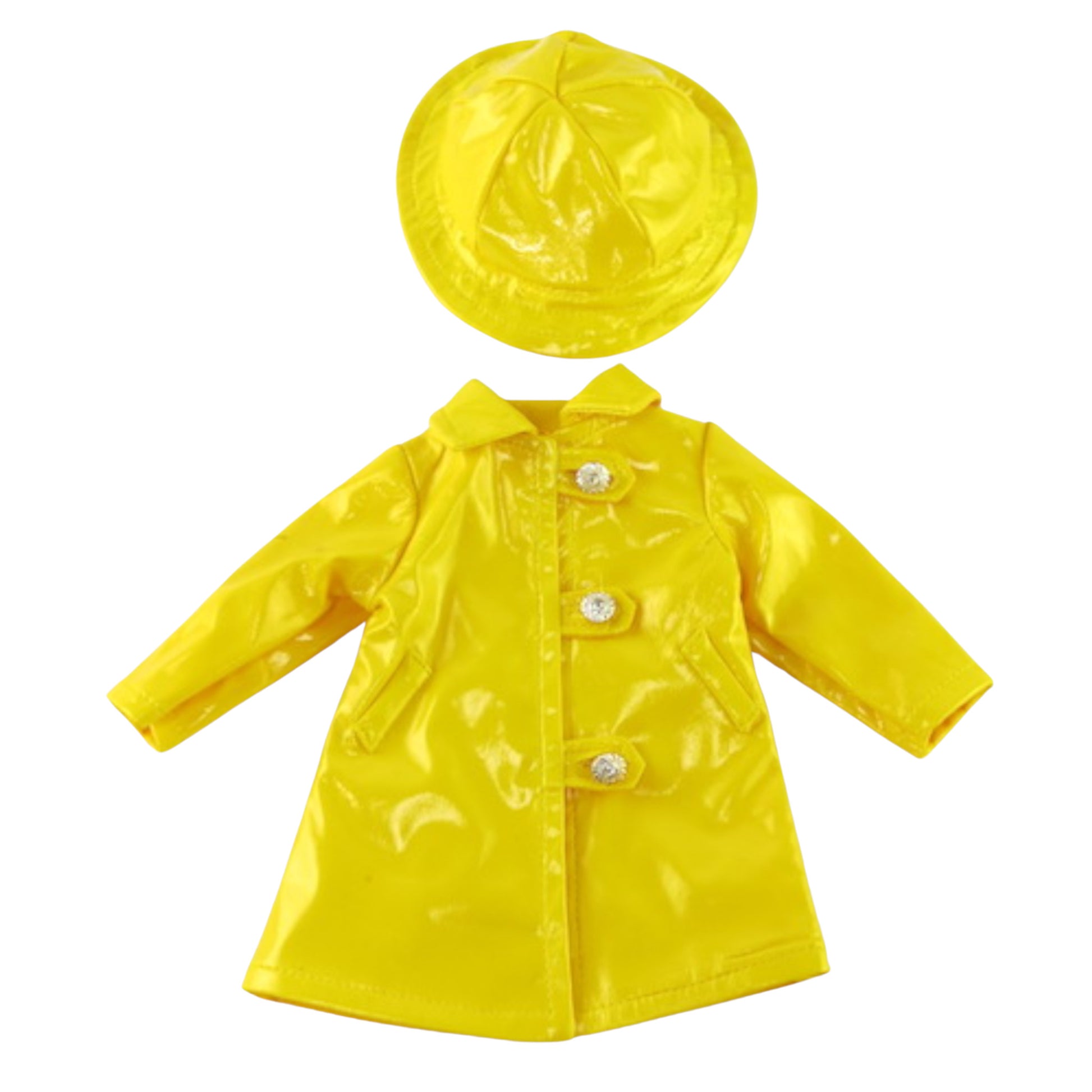 Yellow Raincoat with Hat for 14 1/2-inch dolls Flat