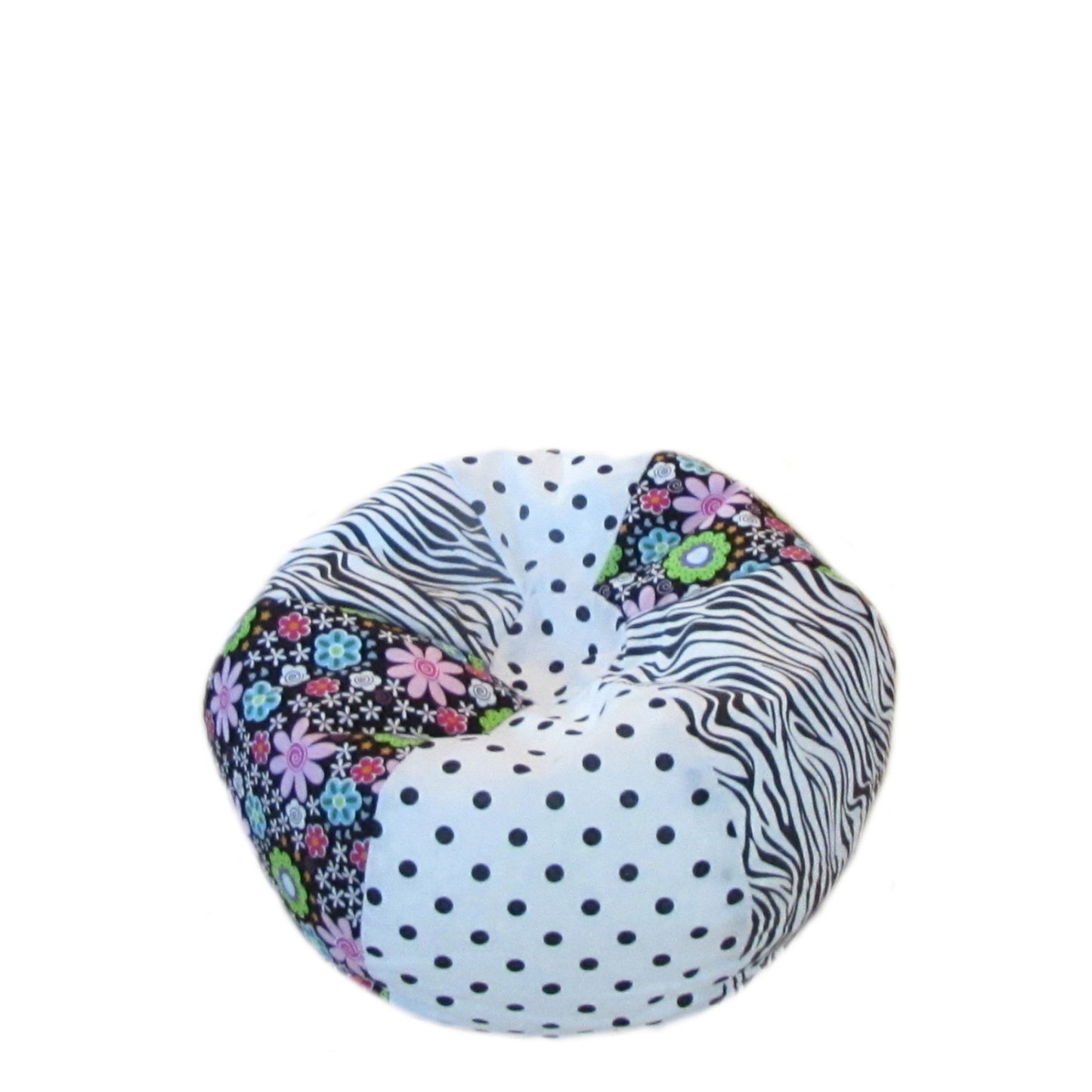 Zebra Print Dots Floral Doll Bean Bag Chair for 18-inch dolls without doll