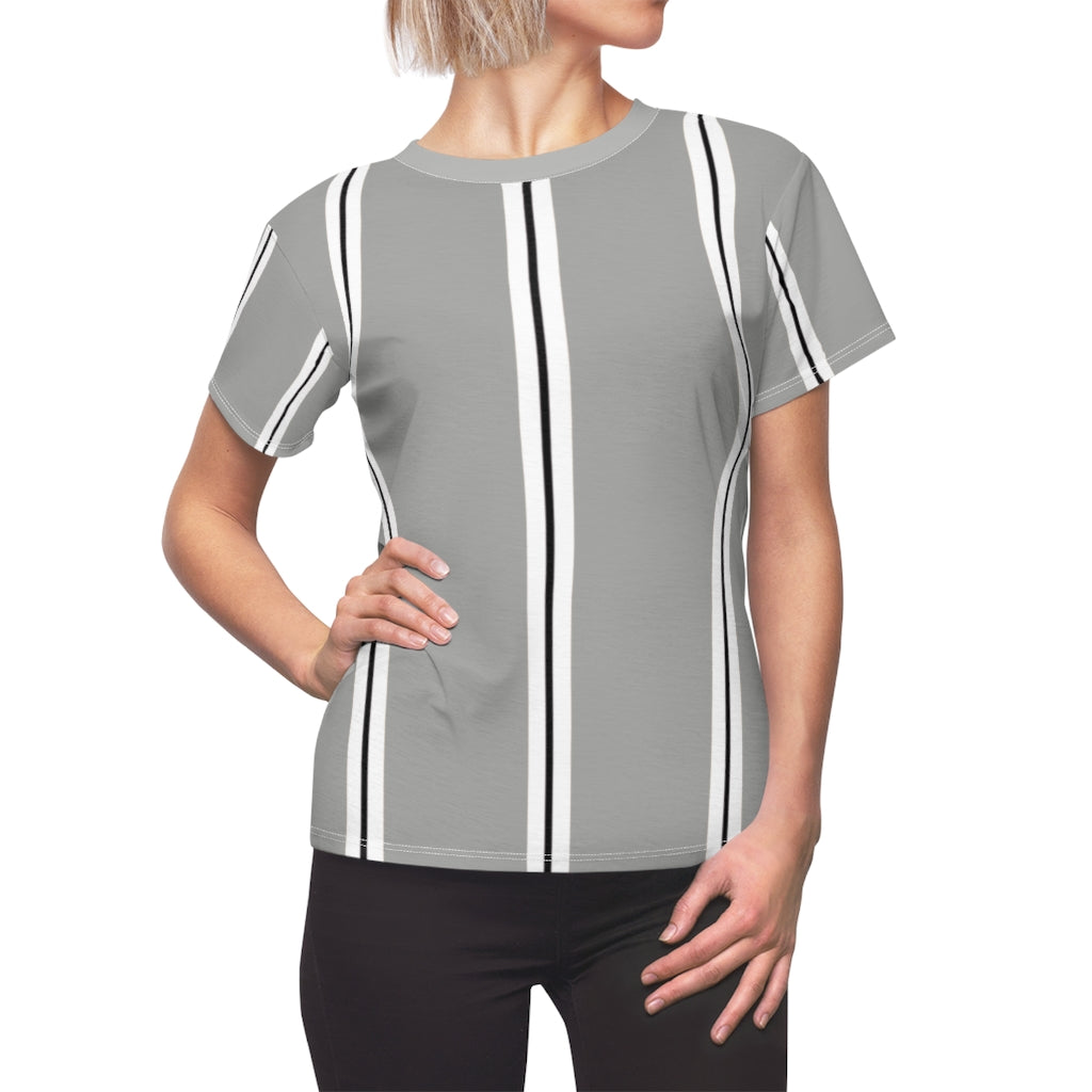 Heather Grey BW Stripes Women's Tee