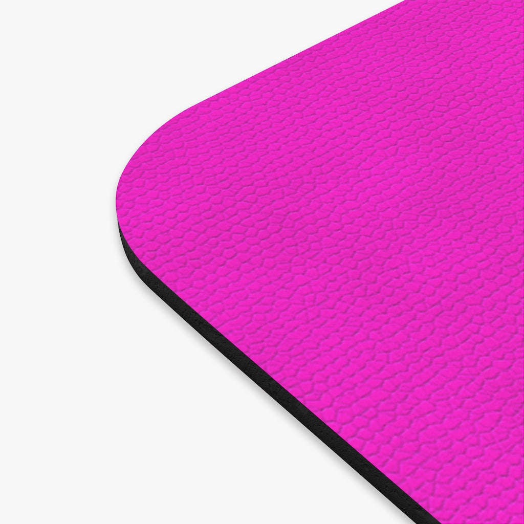 Bright Pink Leather Print Rectangle Mouse Pad