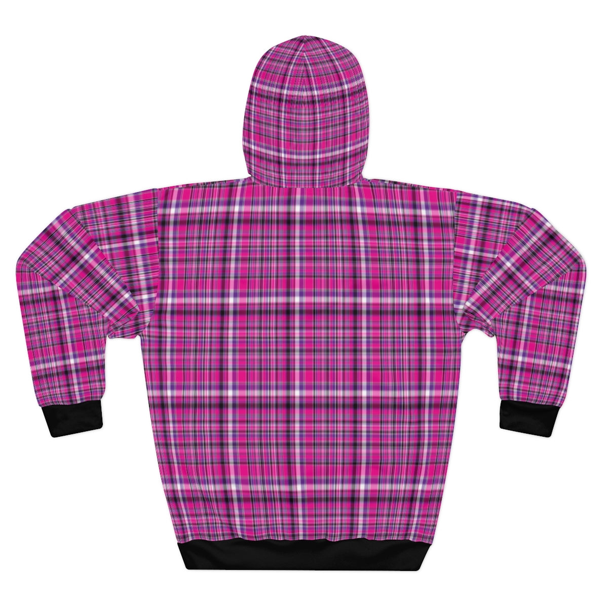 Pink and Purple Plaid Unisex Pullover Hoodie
