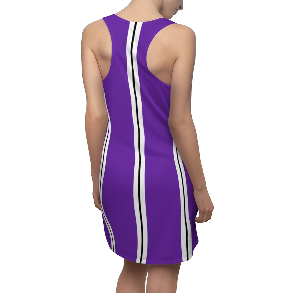 Grape BW Stripes Racerback Dress