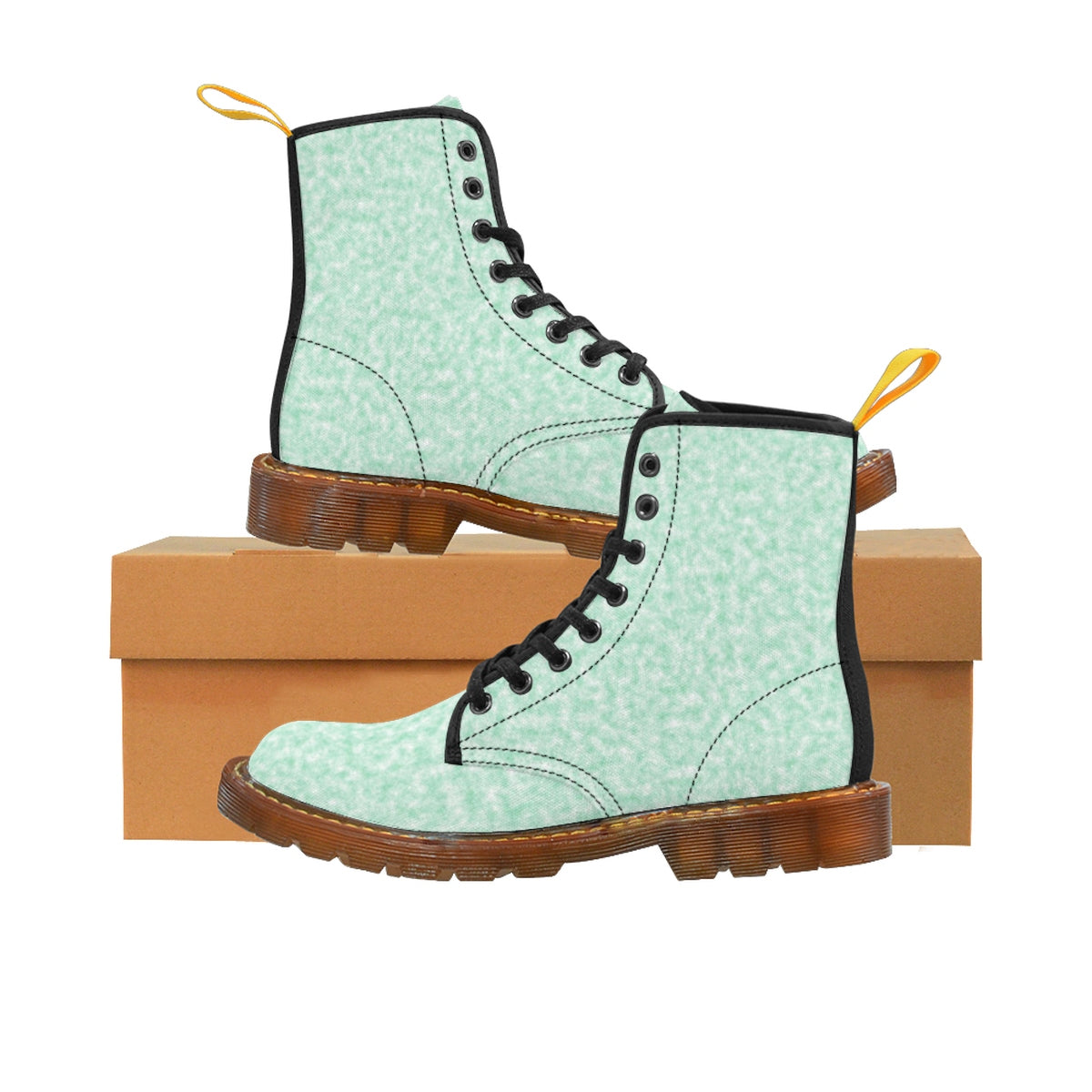 Seafoam Green and White Clouds Boots