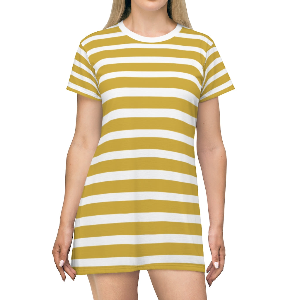 White MGH Stripes T-shirt Dress