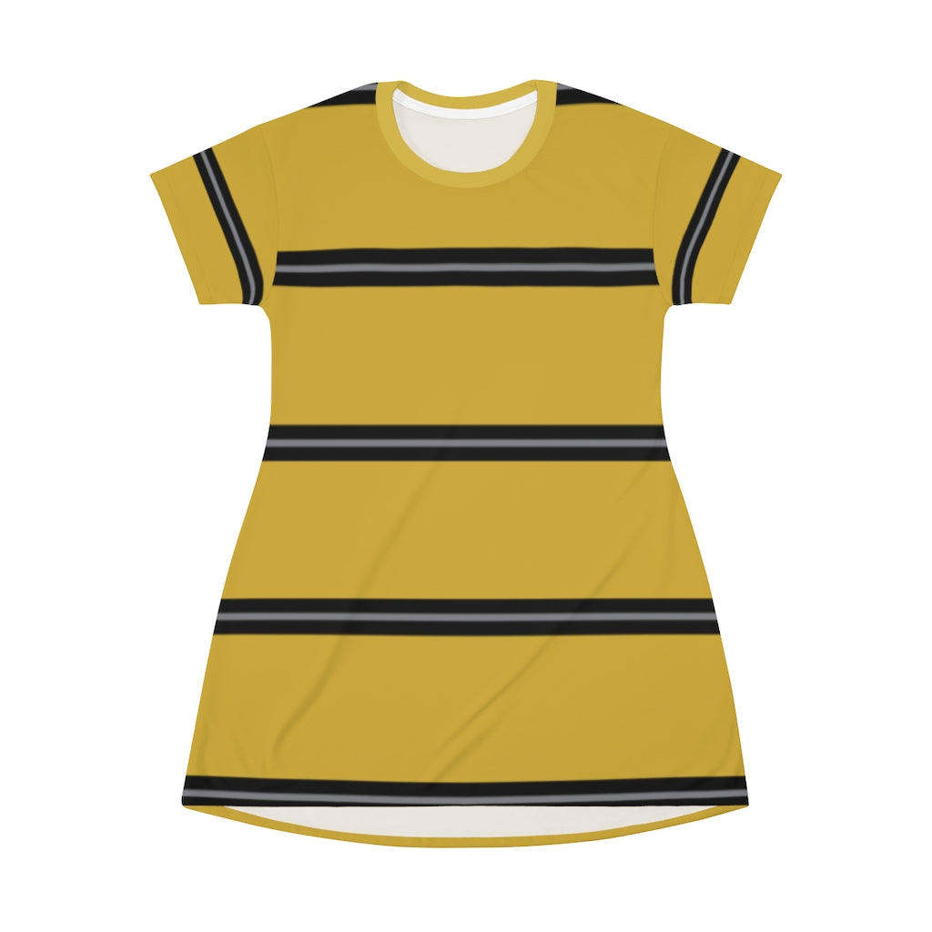 Metallic Gold BBGH Stripes T-Shirt Dress