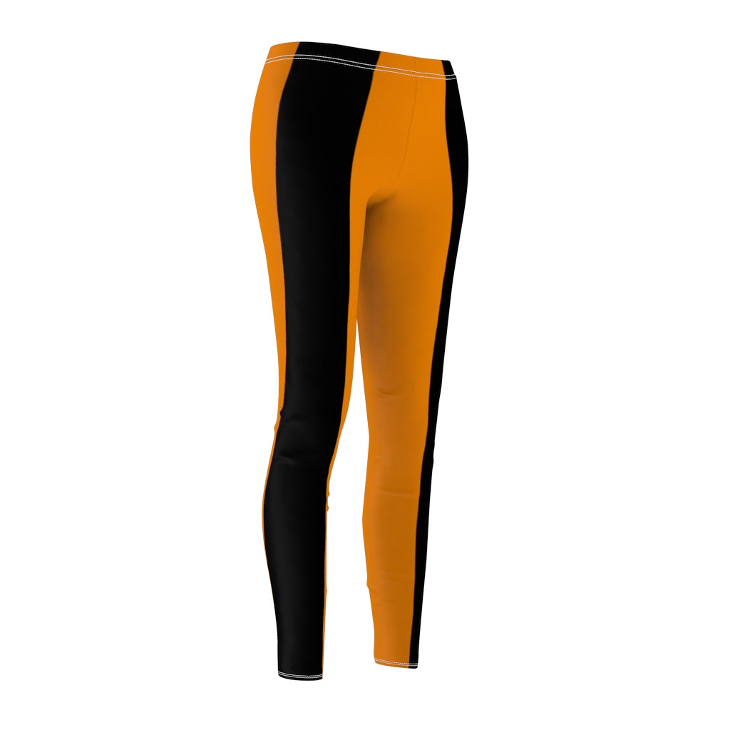 Tangerine Black Stripe Casual Leggings