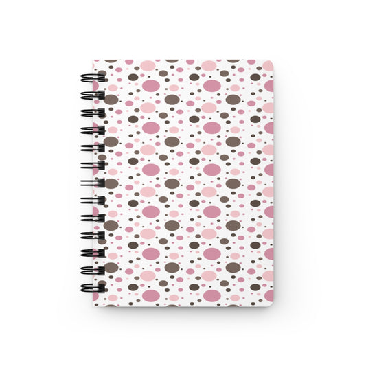 Chocolate Pink Dots Spiral Bound Journal