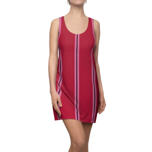 Solid Red SHP Stripes Racerback Dress